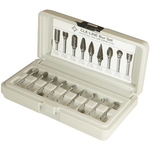 ‎9 Piece Solid Carbide Bur Set - Includes: SA–51, SA–51–2, SC–51, SF–51, SG–51, SM–51, SE–51, SD–51, SN–51